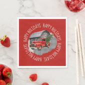 Old Barn With Red Truck Paper Napkin スタンダードランチョンナプキン (インサイチュ)