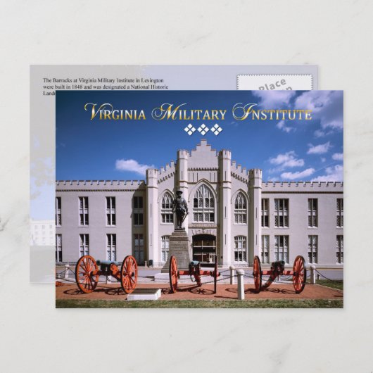 Old Barracks (Stonewall Jackson Arch), VMI ポストカード (正面/裏面)