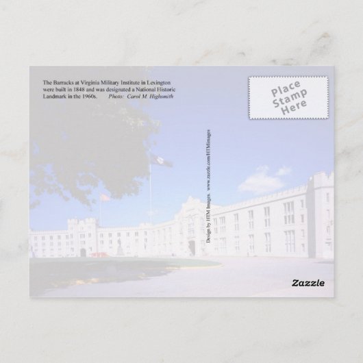 Old Barracks (Stonewall Jackson Arch), VMI ポストカード (裏面)