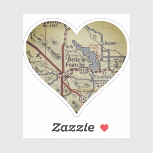 Old Belle Fourche SDマップ シール (シート)