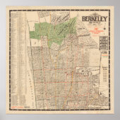 Old Berkeley CA Map (1912) ポスター (正面)