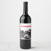 Old Black & White CONTRABAND Search Automobile ワインラベル (正面)