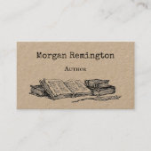 Old Books and Quill Author Writer Librarian QR 名刺 (正面)