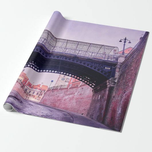 Old bridge, medieval bridgeantique, arch, archite ラッピングペーパー (アンロールド)