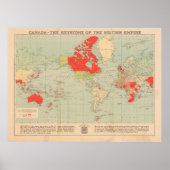 Old British Empire World Map (1920)  ポスター (正面)