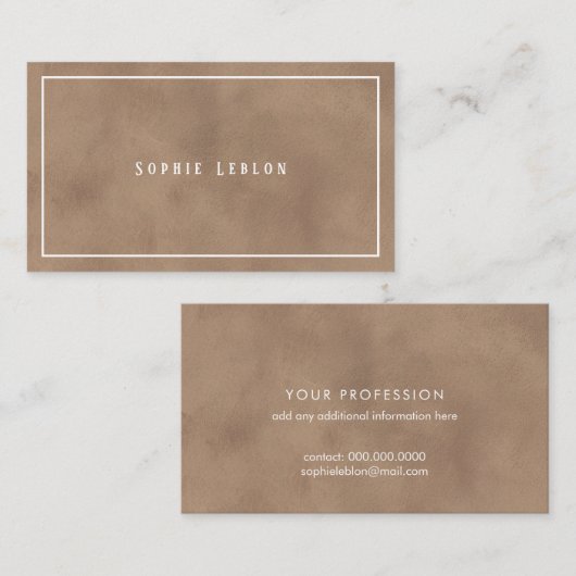 Old-Brown Contact Cards with Modern Serif Name コーリングカード (正面/裏面)