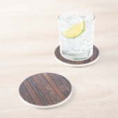 Old Brown Wood Doors With Black Iron Supports コースター (側面)