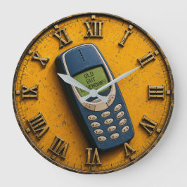 Old But Legendary Retro Brick Phone ラージ壁時計