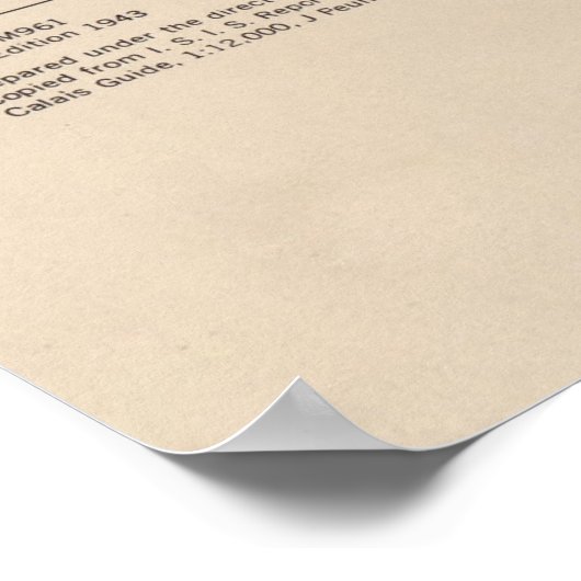 Old Calais France Map (1943) ポスター (角)