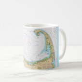 Old Cape Cod Bay Nautical Chart Mug コーヒーマグカップ (正面右)