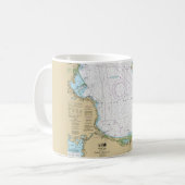 Old Cape Cod Bay Nautical Chart Mug コーヒーマグカップ (正面左)