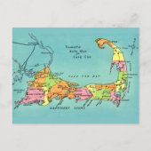 Old Cape Cod Map ポストカード (正面)