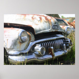 Old Car in a Junkard Poster ポスター