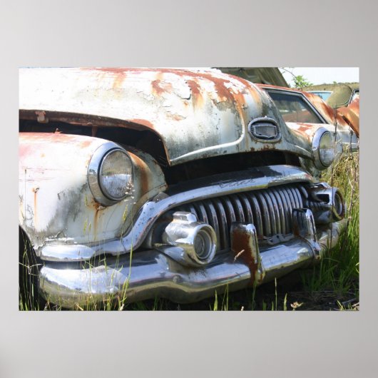 Old Car in a Junkard Poster ポスター (正面)