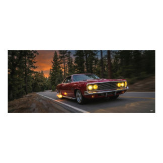 Old car on the road  フォトプリント           