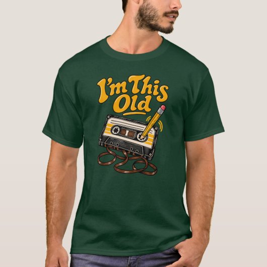 Old Cassette Tape Retro 90s Funny Nostalgia Shirt Tシャツ (正面)