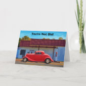 Old Classic Car Getting Old Fun Birthday Card カード (正面)
