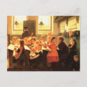 Old Classroom Sceneの絵画ファインアートはがき ポストカード (正面)