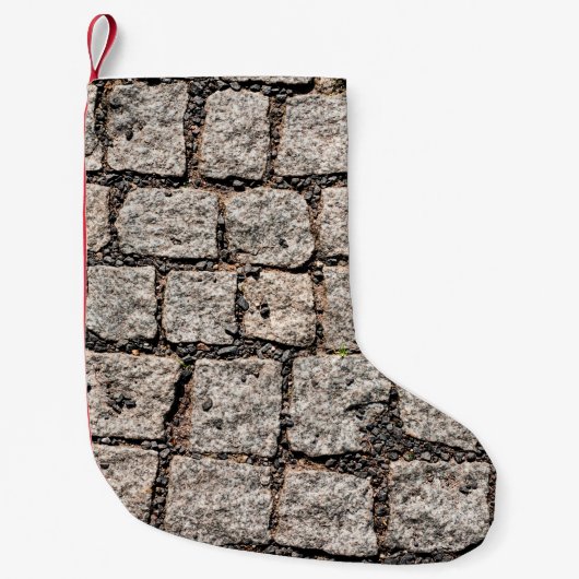 Old cobble stone pattern at the streetabstract,anc スモールクリスマスストッキング (正面)