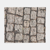 Old cobble stone pattern at the streetabstract,anc フリースブランケット (正面(横))