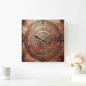 old copper circular grooves スクエア壁時計 (ホーム)