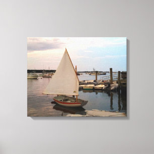 Old Cotuit Dingy at Sunset Streted Canvas Print キャンバスプリント