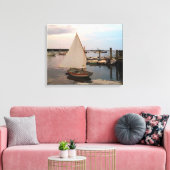 Old Cotuit Dingy at Sunset Streted Canvas Print キャンバスプリント (インサイチュ (リビング))
