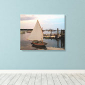 Old Cotuit Dingy at Sunset Streted Canvas Print キャンバスプリント (インサイチュ (ウッドフロア))