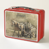 Old Coule on Horse & Wagonヴィンテージ メタルランチボックス (裏面)
