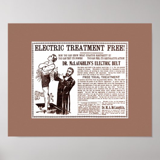 Old Cures: Dr. McLaughlin's ELECTRIC BELT Ad ポスター (正面)