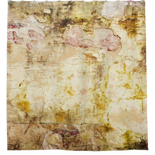 Old damaged wall backgroundabstract, aged, archite シャワーカーテン (正面)