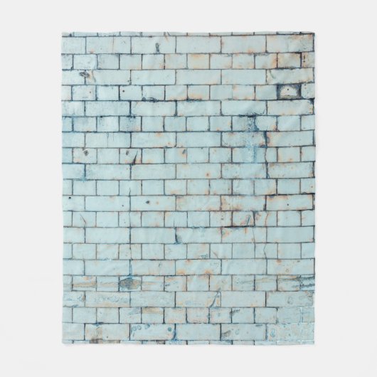 Old dirty white brick wall backgroundabstract, age フリースブランケット (正面)