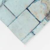 Old dirty white brick wall backgroundabstract, age フリースブランケット (角)