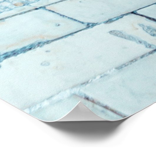 Old dirty white brick wall backgroundabstract, age ポスター (角)