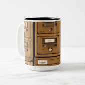 Old Disused Filing Cabinets ツートーンマグカップ (正面左)