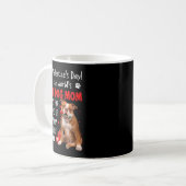 Old English Bulldog Dog Mom Valentines Day Fu  コーヒーマグカップ (正面左)
