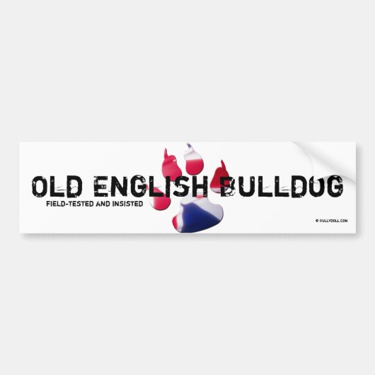 Old English Bulldog Sticker バンパーステッカー (正面)