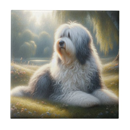 Old English Sheepdog タイル (正面)