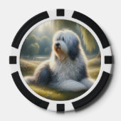 Old English Sheepdog ポーカーチップ (正面)