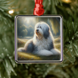 Old English Sheepdog メタルオーナメント