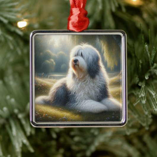 Old English Sheepdog メタルオーナメント (ツリー)