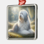 Old English Sheepdog メタルオーナメント (左)