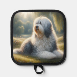 Old English Sheepdog 鍋敷き