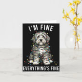 Old English Sheepdog Christmas I'm Fine Everything カード (黄色い花)