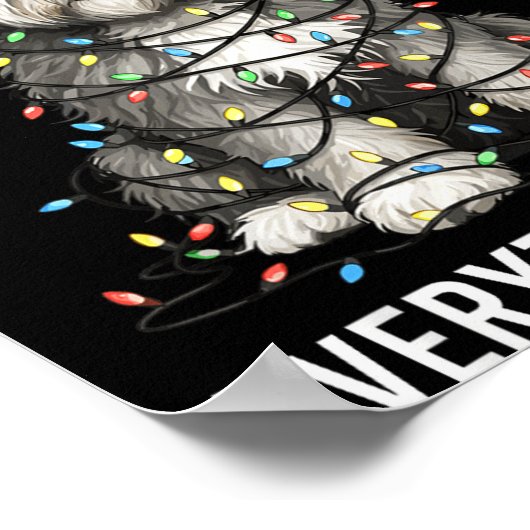 Old English Sheepdog Christmas I'm Fine Everything ポスター (角)