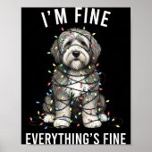 Old English Sheepdog Christmas I'm Fine Everything ポスター (正面)