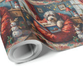 Old English Sheepdog Christmas Story Time Holiday ラッピングペーパー (ロールコーナー)