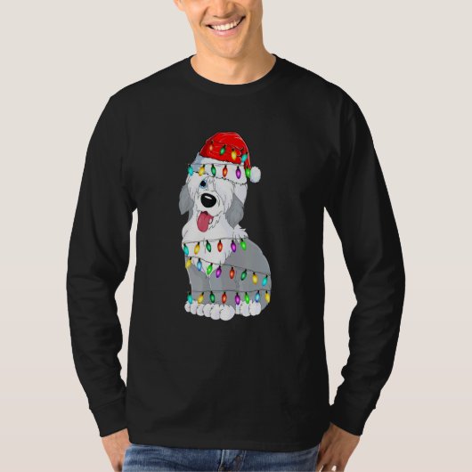 Old English Sheepdog Dog Light Decor Christmas Dog Tシャツ (正面)