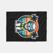 Old English Sheepdog Dog Owner Summer Vibes Vacati フリースブランケット (正面(横))