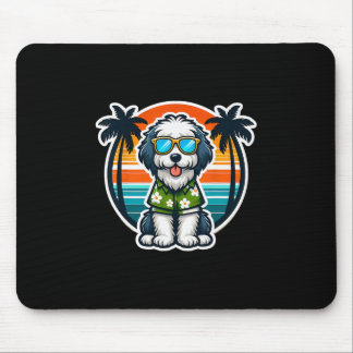 Old English Sheepdog Dog Owner Summer Vibes Vacati マウスパッド